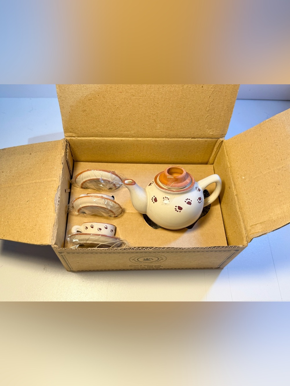 Boyds Bears Caitlin's Mini Tea Set, Bearware Pottery, 1999, Retired